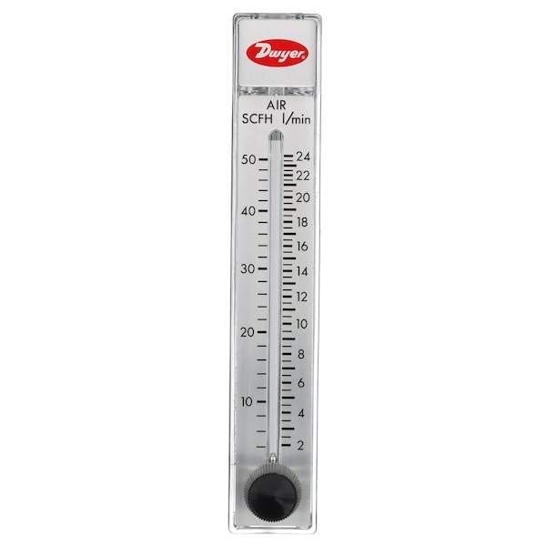 Flowmeter, range 4-50 SCFH/2-23 LPM air.